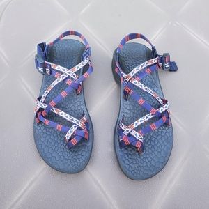 Red, White, and Blue Chacos Size 7